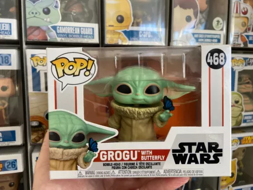 Funko Pop! Star Wars #468 Grogu With Butterfly Mandalorian The Child Baby Yoda