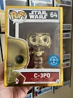 Funko Pop! Star Wars #64 C-3PO Gold Chrome Underground Toys Exclusive +Protector