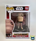 Funko Pop Star Wars BATTLE DROID #703 Movie Bobble Head Figure Protector NEW