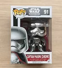 Funko Pop Star Wars Captain Phasma Chrome Smugglers Bounty #91 + Free Protector