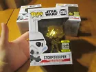 FUNKO POP STAR WARS STORMTROOPER # 296 CHROME GOLD GALACTIC CONVENTION 2019