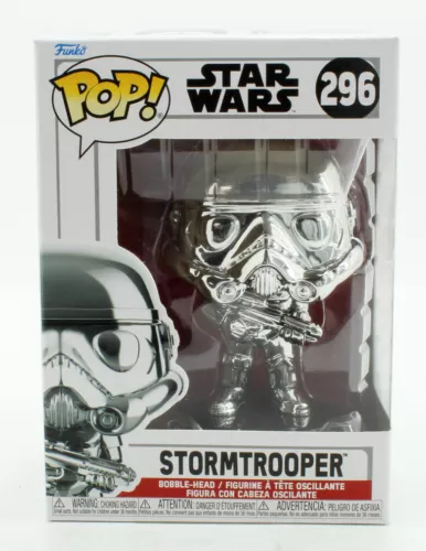 Funko Pop! - Star Wars Stormtrooper 296 Silver Chrome - Bobblehead