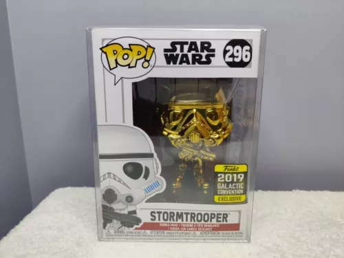 Funko Pop Star Wars Stormtrooper Gold Chrome Galactic Convention #296 Protector