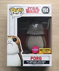 Funko Pop Star Wars The Last Jedi Porg Flocked #198 + Free Protector