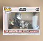 Funko Pop Star Wars The Mandalorian On Speeder With Grogu #579 + Free Protector