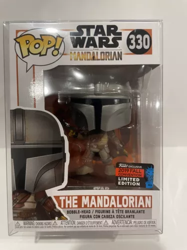 Funko POP Star Wars The Mandalorian Pistol #330 NYCC Fall Conv. Shop Ex. Vaulted