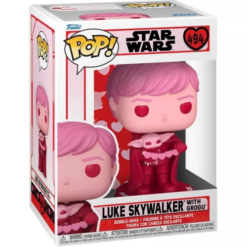 FUNKO POP! STAR WARS: Valentines - Luke Skywalker with Grogu Bobble-head #494