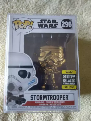 Funko Pop! Stormtrooper Gold Chrome #296 Star Wars 2019 Galactic Convention