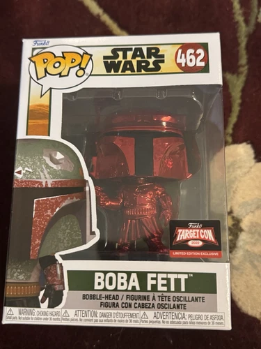 Funko Pop Target Con 2022 Exclusive Red Chrome Boba Fett Star Wars #462 Figure