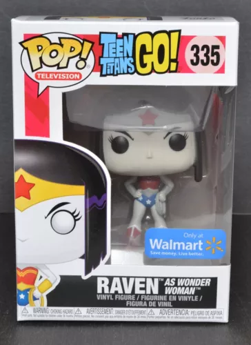 Funko Pop 'Teen Titans Go' RAVEN AS WONDER WOMAN) Vinyl Figure #335 NRFB Walmart