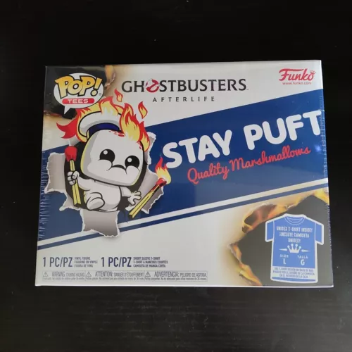 Funko POP! Tees GHOSTBUSTERS AFTERLIFE MINI PUFT (On Fire) 936 & T-SHIRT  Size L