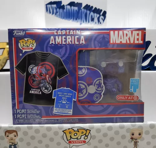 Funko POP! Tees Marvel Art Series Captain America #36 Size Large Target Ex. NEW