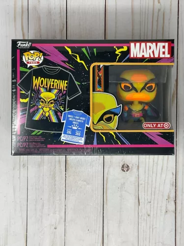 Funko POP! Tees WOLVERINE #802 Black Light Target Exclus Size 2XL, XXL #H