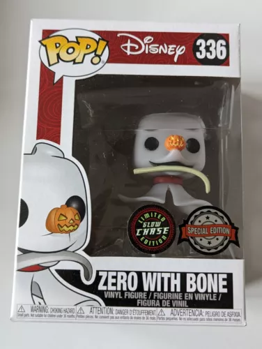 Funko Pop: The Nightmare Before Christmas - Zero with Bone #336 Glow Chase Ed.
