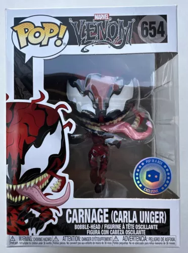 Funko Pop! Venom Carnage (Carla Unger) #654 Pop In A Box Exclusive In Protector