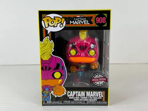 Funko Pop Vinyl - Marvel - Captain Marvel - #908 - Black Light [Damage]