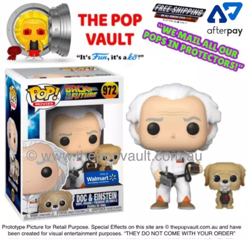 FUNKO POP VINYL MOVIES BACK TO THE FUTURE 972 DOC & EINSTEIN BNIB + PROTECTOR