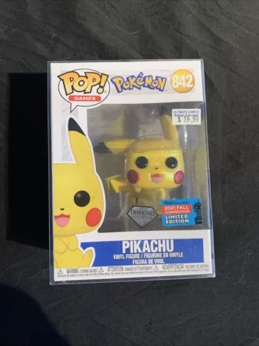Funko Pop! Vinyl Pokémon - Pikachu #842 (Diamond Glitter) - NEW W/protector