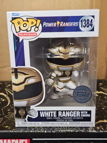 Funko Pop Vinyl - Television #1384 White Ranger Sword -New- Power Rangers - Excl