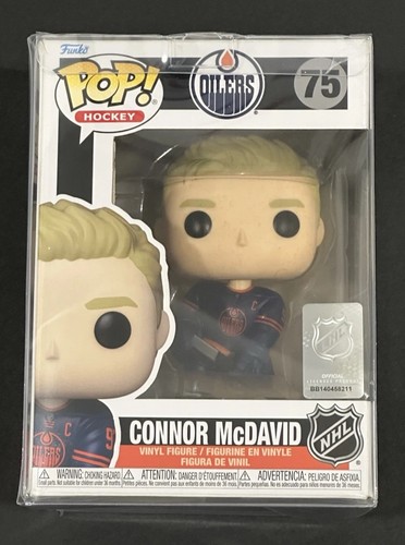 Funko Pop Hockey NHL Edmonton Oilers Connor McDavid Vinyl Figure 75 W/ Protector