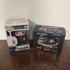 FUNKO POP Battlestar Galactica Commander Adama #230 and Loot Crate Cylon Raider.