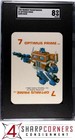 1985 WARREN TRANSFORMERS CARD GAME #7 OPTIMUS PRIME POP 1 SGC 8