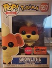 FUNKO POP POKEMON GROWLITHE 2020 NYCC LE FLOCKED  #597 CON STICKER