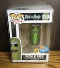 Funko Pop Rick and Morty Pickle Rick Glow #350 Diamond Comics Excl W Protector