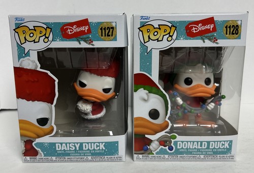 Funko Pop! Disney Holiday Christmas Daisy Duck #1127 & Donald Duck #1128 Vinyl F
