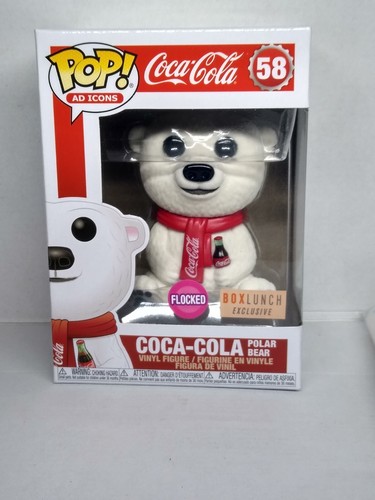 Funko Pop Ad Icons Coca-Cola Polar Bear #58 (Flocked) Boxlunch Exclusive
