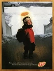 1997 Eggo Waffles Vintage Print Ad/Poster Retro Winter Snow 90s Kid Food Pop Art