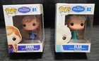 Funko Pop! Disney Frozen Anna #81 and Elsa #82 Vinyl Figures w/ Soft Protectors