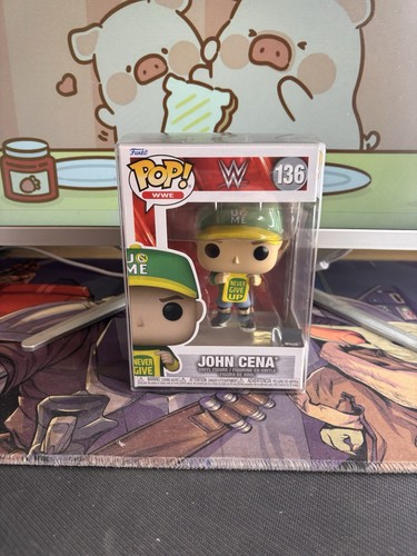 John Cena 136 Never Give Up Funko Pop! Vinyl WWE Wrestling FREE PROTECTOR