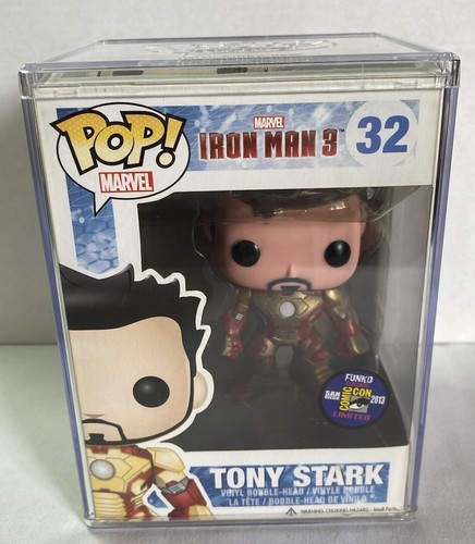 Funko Pop Tony Stark Unmasked SDCC 2013 Limited Edition Iron Man 3 Marvel #32