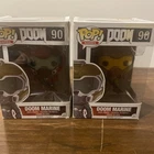 2 X Funko POP! Games Doom Space Marine Gold & Red #90 Vinyl Figure