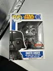 (#24).  Funko Pop! #01 Star Wars Darth Vader Metallic Chrome Hot Topic Exclusive