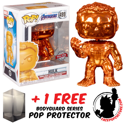 FUNKO POP VINYL AVENGERS ENDGAME HULK NANO GAUNTLET ORANGE CHROME #499 EXCLUSIVE