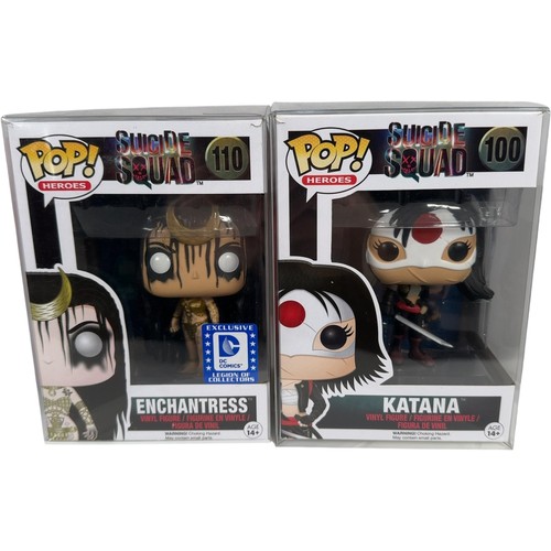 Funko Pop Heroes Suicide Squad Enchantress 110 Katana 100 Figures Exclusive