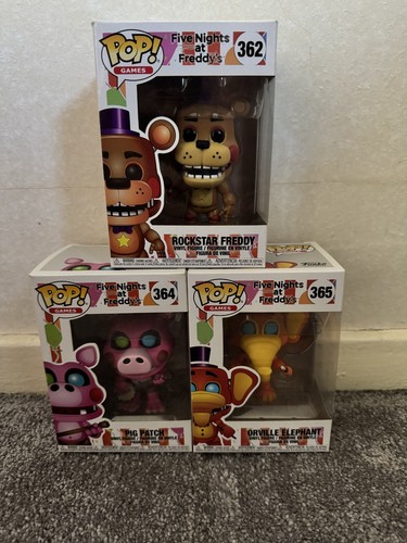 Pop Funko x3 #362 #364 #365 Five Nights At Freddys FNAF Freddy Pig Patch Elephan