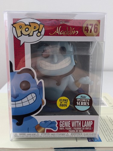 GENIE WITH LAMP GITD Funko Pop Aladdin Vinyl Figure #476 Specialty Series Protec