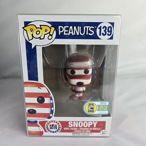 FUNKO POP! PEANUTS SNOOPY #139 Patriotism Red White Blue Flag SDCC 2016
