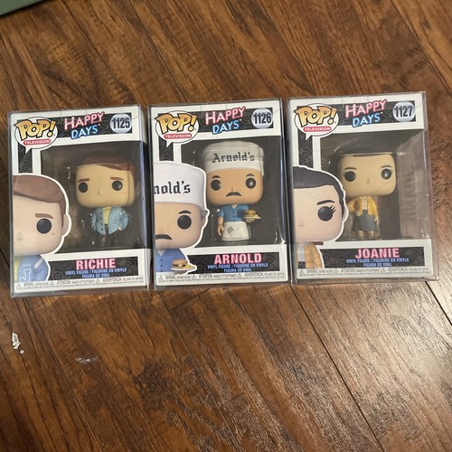 FUNKO POP!HAPPY DAYS SERIES - Richie #1125 Arnold #1126 Joanie #1127 W/Protector