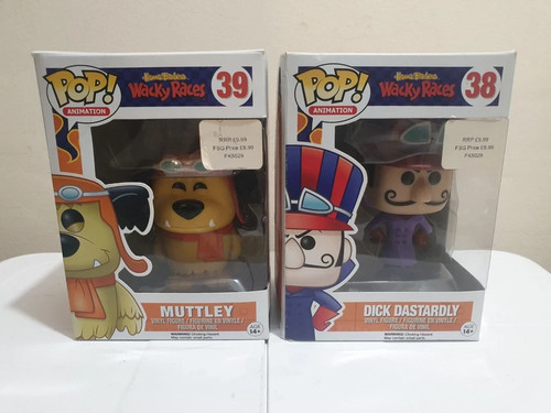 RARE Dick Dastardly #38 & Muttley #39 Funko Pop Hanna Barbera Wacky Races