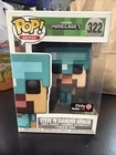 STEVE IN DIAMOND ARMOR FROM MINECRAFT FUNKO POP #322 W/ PROTECTIVE COVER