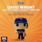 NY METS DAVID WRIGHT FUNKO POP SGA CAPTAIN AMERICA MARVEL 7/23/2022 MLB BASEBALL