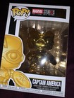 FUNKO POP MARVEL, GOLD CAPTAIN AMERICA  #377,  W protective case, NIB AVENGERS
