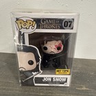 Funko Pop Game of Thrones Jon Snow Bloody Hot Topic Exclusive #07  w/Protector