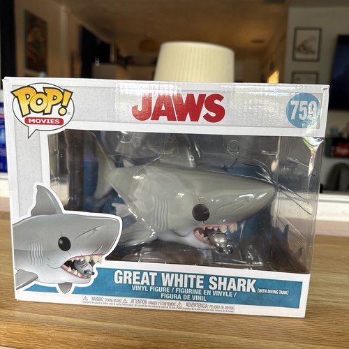 Funko Great White Shark Jaws #759 Pop Movies figure with diving tank in box
