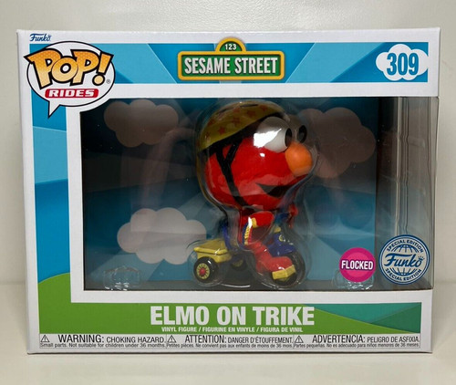 Sesame Street #309 Elmo on Trike Funko Pop! Rides Vinyl Flocked SE New