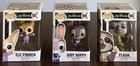 Funko POP! Disney Zootopia #187, #189 & #190